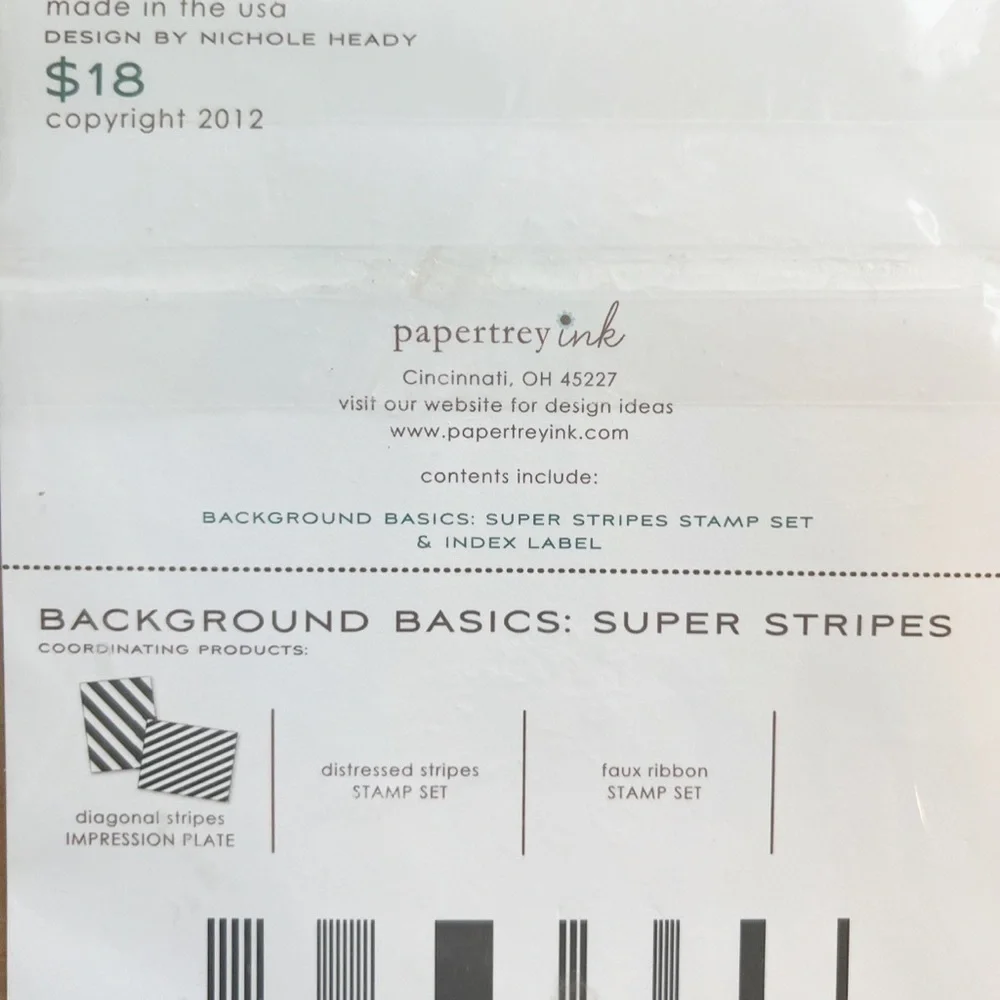Papertrey Ink Text Style Background Basics Super Stripe